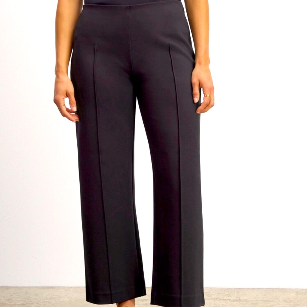 Everlane Dream Trouser Clean Front Straight Leg Large Black Organic Office NEW